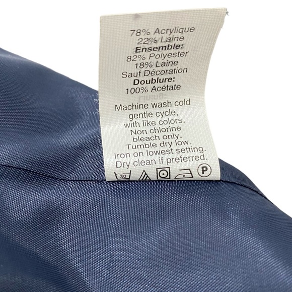 J Crew Women’s Zip Front Tweed Navy Striped Blazer Suit Jacket Academia Office - Picture 11 of 12